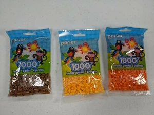 Perler Beads Lot 3 Packs 1000 Each Iron On Fuse Cheddar Light Brown Orange color - Picture 1 of 7