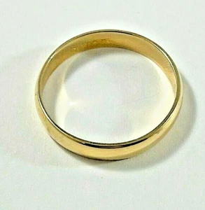 14K Yellow Gold 3.7mm Wide Wedding Band High Polished Ring 2.2 Grams Size 7 - Picture 1 of 6