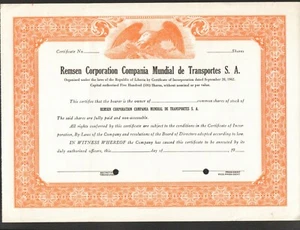 RARE => REMSEN CORP. Compania MUNDIAL DE TRANSPORTES (LIBERIA) (I) - Picture 1 of 1