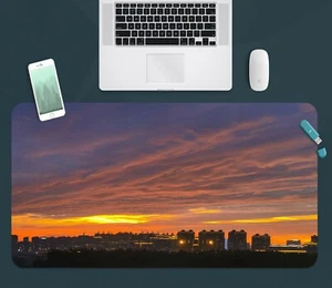 3D Sonnenuntergang Stadt H373 Rutschfest Schreibtisch Matte Tastatur Pad Amy - Picture 1 of 8