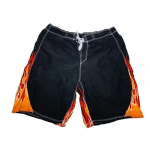 Arizona Jean Company Herren Größe Large schwarz mit Seitenflammen Feuer Badehose Sho - Bild 1 von 4