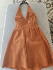 Vintage 70's Portland Leather Company Backless Short Halter Dress Size 11