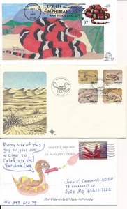 FDC EVENT COVER TOPICAL - REPTILES SNAKES - THREE COVER  LOT#22 - Picture 1 of 1