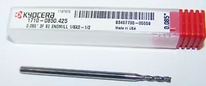 (.0850") MOLINO FINAL CARBURO 3 FLAUTA MICRO FLAUTA LARGA KYOCERA 1710-0850.425 - Imagen 1 de 2