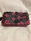 Sac bandoulière Coach thé rose applique motif floral dinky femme rare