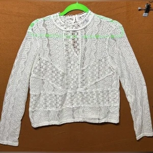 Stunning White Lace High Neck Blouse (Size M) - Picture 1 of 6