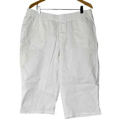 DENIM & CO EasyWear Twill Relaxed Pull-On Skimmer White Tall XL - Image 1 of 4