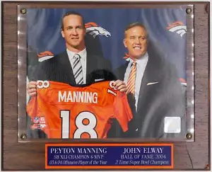 Framed Football Legends Plaque, John Elway & Peyton Manning - Picture 1 of 2