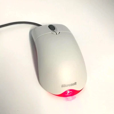 Microsoft Wheel Mouse Optical USB X802382-003 1.1A White Tested Free Shipping - Image 1 of 4