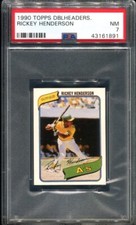 1990 TOPPS DOUBLEHEADERS NNO RICKEY HENDERSON PSA 7 (1891)