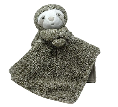 CARTER'S Frosted Brown Sloth Lovey Plush Security Blanket Boys Girls - Image 1 of 4
