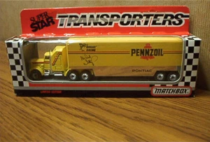Tractor diecast Matchbox Super Star Transporters CY 104 Pennzoil con remolque - Imagen 1 de 2