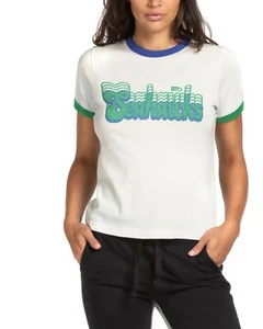 Junk Food Womens NFL Seattle Seahawks Retro Ringer Tee Shirt New XXS-2XL - Picture 1 of 2