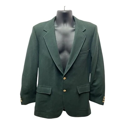 John Alexander Mens Sport Coat Wool Jacket Classic Blazer Green Lined Size 42 - Image 1 of 4