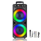 6000W Dual 8'' Woofer Portable Bluetooth Party Speaker Heavy Bass Sound Mic FM