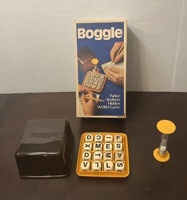 Vintage Boggle Game 1976 by Parker Brothers Hidden Word Dice Timer - Image 1 of 4