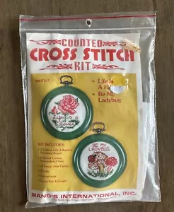 VTG Wang’s Counted Cross Stitch Kit - Life is a Flower - Be My Ladybug NEW - Picture 1 of 2