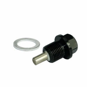 Black Magnetic M14x1.5MM Engine Oil Drain Screw Plug Bolt Nut Oil Drain Sump Nut - Picture 1 of 4