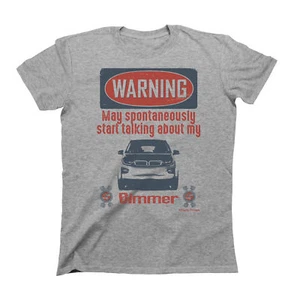 BMW i3 2016 Car WARNING May Talk About My Bimmer Mens Quality T-Shirt Eco - Picture 1 of 3