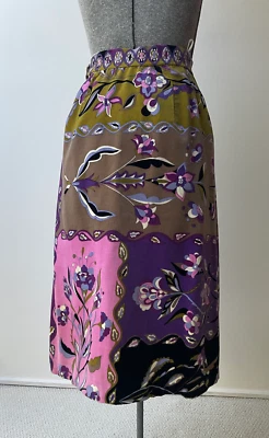 Vintage 1960's Emilio Pucci Floral Velvet Skirt - Image 1 of 4
