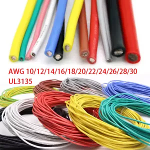 Flexible Silicone Wire AWG 10/12/14/16/18/20/22/24/26/28/30 Soft Cable Red Black - Picture 1 of 13