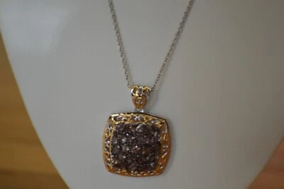 5.50ct Premium Color Change Garnet/Zircon Pendant 20" Chain Platinum over Silver - Image 1 of 4