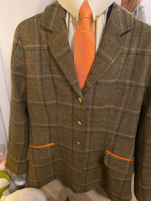 Veste Shires Huntingdon Tweed - Vert Foncé à Carreaux - Taille 34 (UK 8) - Occasion Très Bon état