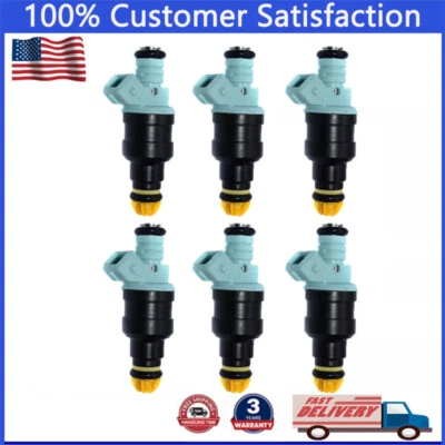 6X Fuel Injector For 1993 BMW 525iT 2.5L l6 1994-1995 BMW M3 3.0L l6 0280150415 - Image 1 of 4