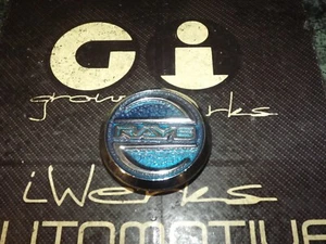 OEM (1) RAYS Drive Gear Super ECO alloy rim / wheel polished + blue center cap - Picture 1 of 7