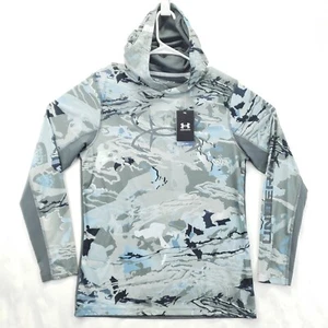 NUEVO Under Armour Sudadera con Capucha Hombres SM Gris ISO-Chill UPF 50 Pesca Hidro Camuflaje - Imagen 1 de 16