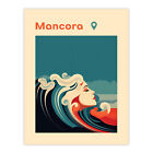 Seaside Calls Mancora Beach Peru Woman Waves Siren Wall Art Poster Print Picture