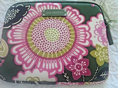 VERA BRADLEY NEOPRENE TABLET SLEEVE OLIVIA PINK GREEN BLACK WHITE PINK 8 X10 NWT - Image 1 of 2