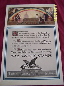 WW1- Military Home War Saving Stamps poster, America's Bow of Promise" U. Wilcox - Picture 1 of 4