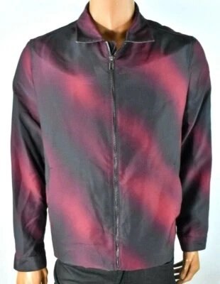 Chaqueta básica Alfani para hombre L nueva negra roja patrón colorido cremallera completa informal Foto 1 de 4