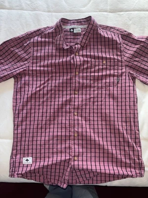 Camisa masculina vintage LRG botão para cima 2XL rosa grupo de pesquisa levantado   - Imagem 1 de 4