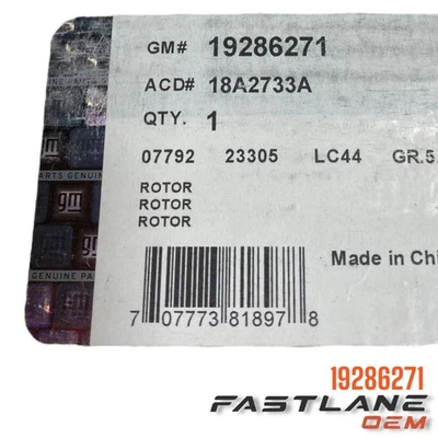 2010-2021 CHEVROLET CAMARO/IMPALA REAR DISC BRAKE ROTOR NEW OEM 19286271 - Image 1 of 4