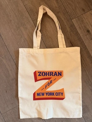 Bolso de Mano Zohran Mamdani Alcalde de la Ciudad de Nueva York 2025 Demócrata Lona Campaña - Imagen 1 de 3