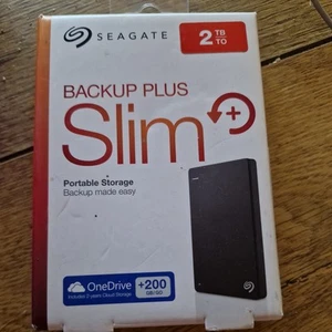 Seagate STDR2000200 Backup Plus Slim 2 TB External Hard Drive - Black - Afbeelding 1 van 2