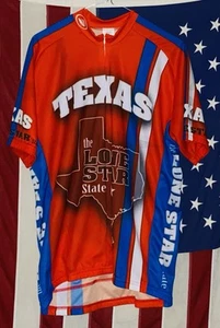 Camiseta deportiva de ciclismo Texas The Lone Star State para hombre grande 3/4 cremallera nueva sin etiquetas nueva - Imagen 1 de 2