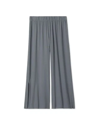 Pantalones al tobillo Eileen Fisher 2X seda georgette crepé cintura elástica pierna ancha Foto 1 de 4