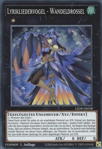 YuGiOh Lyrikliedervogel - Wandeldrossel LED8-DE038 Super Rare NM 1st - Bild 1 von 2
