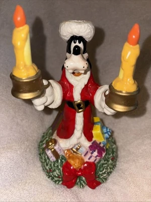 Vintage Disney 1994 Goofy As Santa Its a Small World Holiday Candle Holder HTF - Image 1 of 4