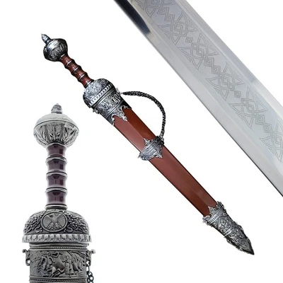 31" Roman Sword, Julius Caesar Gladius, Gladiator Sword, Dull Blade. for Home... - Image 1 of 4