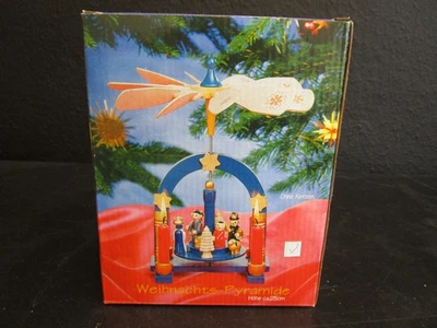 Weihnachts-Pyramide mit 4 Kerzen 25 cm Holz Weihnachtsdeko Weihnachten Deko F006 - Bild 1 von 4