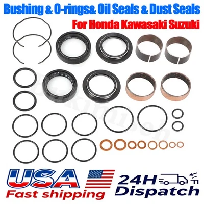 Fork Bushing & Seals Kit For Honda GL1500 GOLDWING VT1100 VF750 MAGNA CB750 US — 第 1/4 张图片