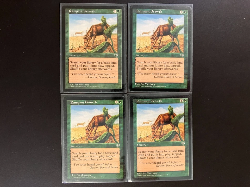 4 x RAMPANT GROWTH from Mirage Magic the Gathering 1996 MTG Vintage Green - Image 1 of 1