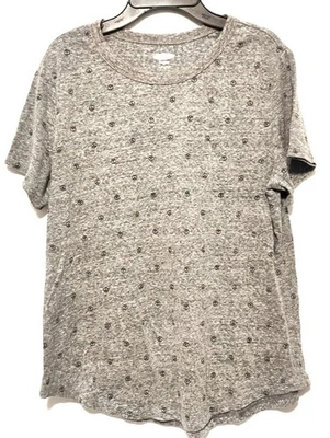 Women’s Large Gray T-Shirt Multiple Peace Sign Graphic Short Sleeve Casual Tee - Image 1 of 4