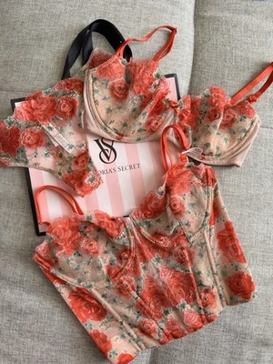 Juego de sujetador corsé sin forro Victoria's Secret Dream Angels nuevo con etiquetas. Beige coral. 32D/S Foto 1 de 4