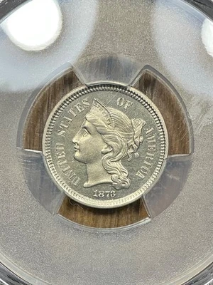 PCGS PR66 1873 THREE CENT NICKEL PROOF CLOSED 3 GREAT MIRRORED SURFACES - Image 1 of 3