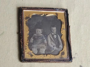 Sehr alte Daguerreotypie ( Photo auf Kupferplatte) , 2 Kinder, Geschwister - Bild 1 von 5
